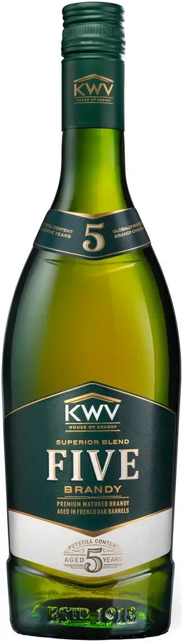 KWV 5 Year Old Brandy 750ml-Spirits-KWV-[afterpay_alcohol_delivery]-[buy_spirits_online]-[buy_wine_online]-Barrel & Batch