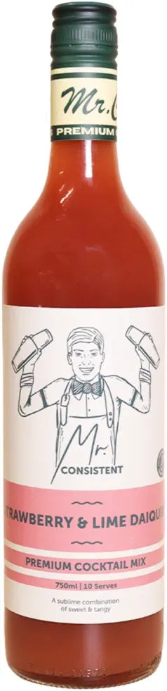 Mr Consistent Strawberry & Lime Daiquiri 750ml-Cocktail Mixes-Mr Consistent-[afterpay_alcohol_delivery]-[buy_spirits_online]-[buy_wine_online]-Barrel & Batch