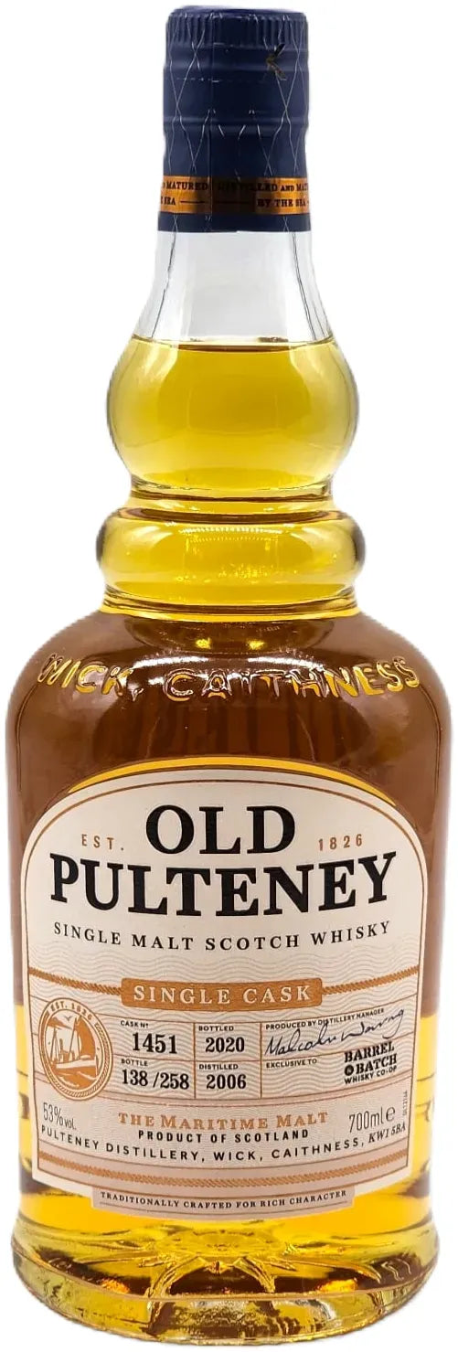 Old Pulteney 13 Year Old Single Cask Ex-Bourbon Single Malt Whisky 700ml-Spirits-Old Pulteney-[afterpay_alcohol_delivery]-[buy_spirits_online]-[buy_wine_online]-Barrel & Batch