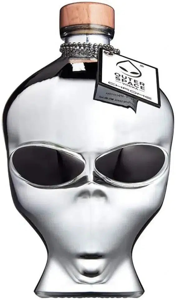 Outerspace Alien Head Chrome Edition Vodka 700ml-Spirits-Outer Space Vodka-[afterpay_alcohol_delivery]-[buy_spirits_online]-[buy_wine_online]-Barrel & Batch