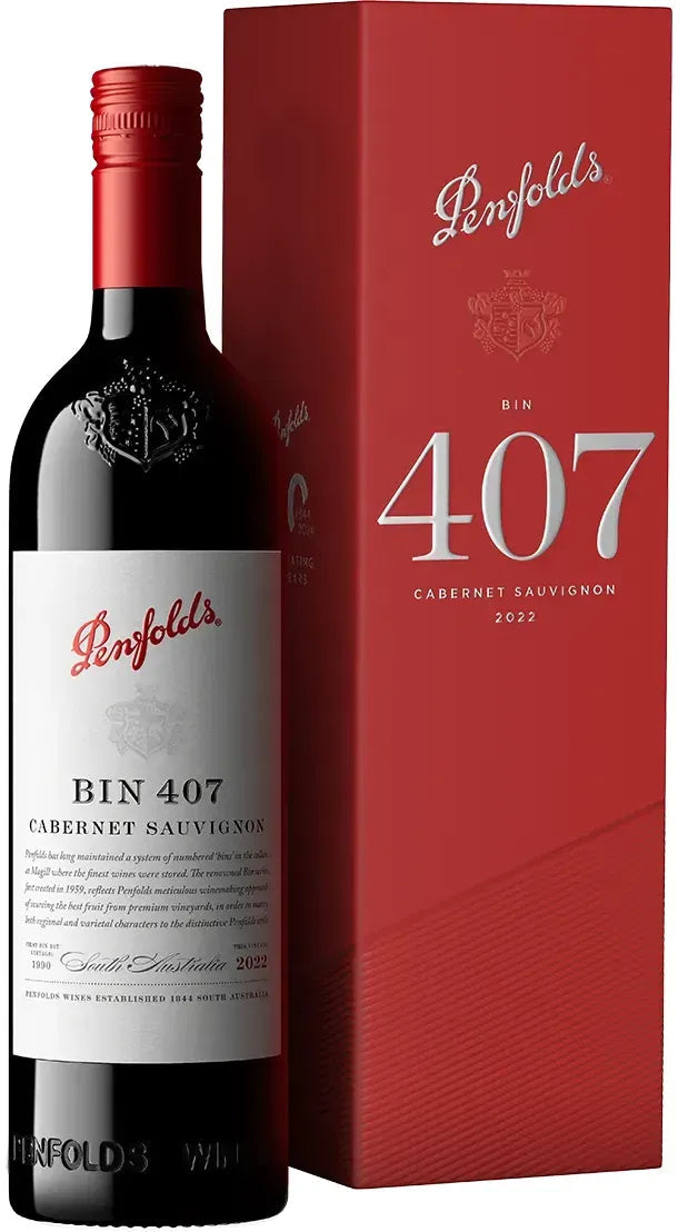 Penfolds Bin 407 Cabernet Sauvignon 2022 Gift Box 750ml-Wine-Penfolds-[afterpay_alcohol_delivery]-[buy_spirits_online]-[buy_wine_online]-Barrel & Batch