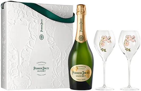 Perrier-Jouet Grand Brut NV Champagne Gift Pack with 2 Glasses (750ml)-Wine-Perrier Jouet-Premium Wine & Spirits-Barrel & Batch Online Liquor