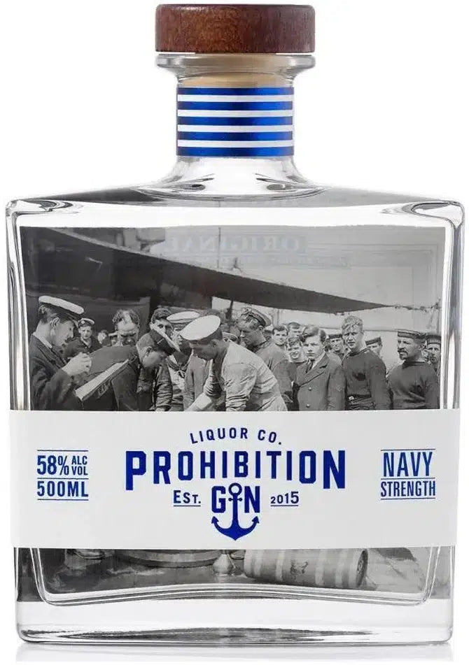 Prohibition Navy Strength Gin 500ml-Spirits-Prohibition-[afterpay_alcohol_delivery]-[buy_spirits_online]-[buy_wine_online]-Barrel & Batch