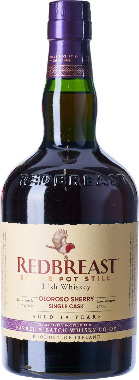 Redbreast 19 Year Old Cask Strength Single Cask Oloroso Single Pot Still Whiskey 700ml-Spirits-Redbreast-[afterpay_alcohol_delivery]-[buy_spirits_online]-[buy_wine_online]-Barrel & Batch