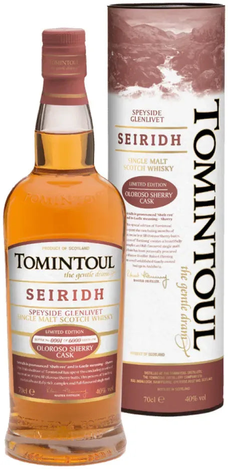 Tomintoul Seiridh Sherry Cask Finish Scotch Whisky 700ml-Spirits-Tomintoul-[afterpay_alcohol_delivery]-[buy_spirits_online]-[buy_wine_online]-Barrel & Batch