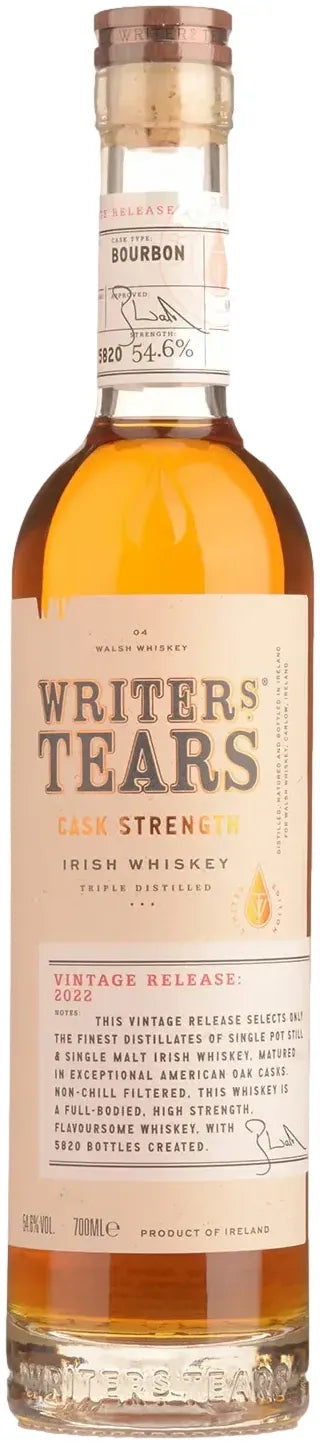 Writers Tears Cask Strength 2022 Single Pot Still Whiskey 700ml-Spirits-Writers Tears-[afterpay_alcohol_delivery]-[buy_spirits_online]-[buy_wine_online]-Barrel & Batch