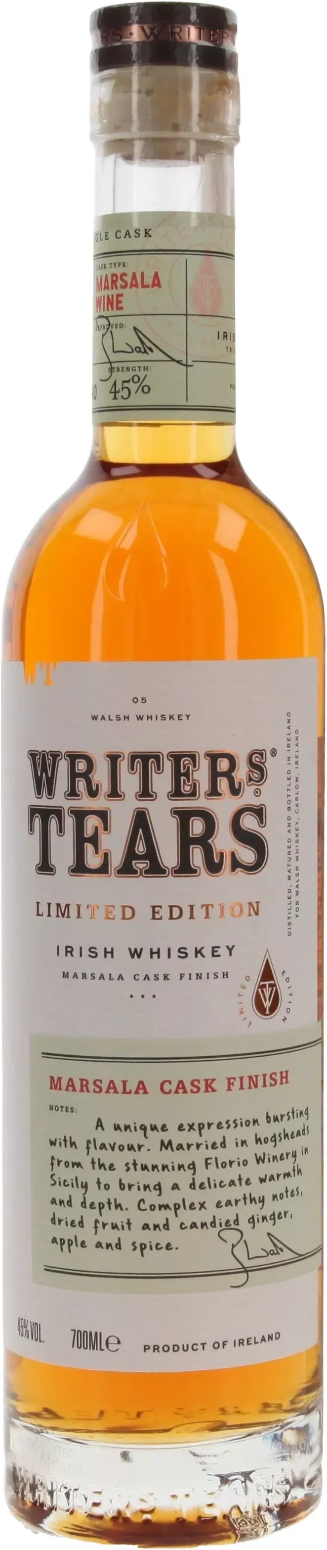 Writers Tears Marsala Single Cask Single Pot Still Whiskey 700ml-Spirits-Writers Tears-[afterpay_alcohol_delivery]-[buy_spirits_online]-[buy_wine_online]-Barrel & Batch