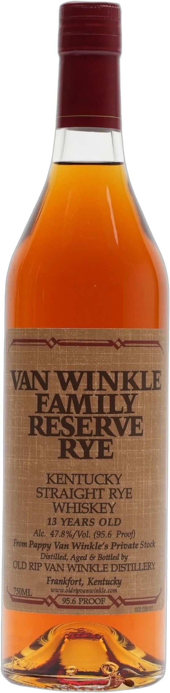 Old Rip Van Winkle 13 Year Old Rye Whiskey 47.8% 750ml