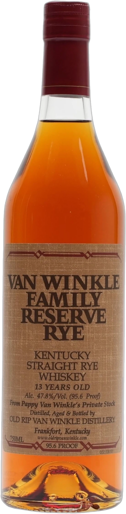 Old Rip Van Winkle 13 Year Old Rye Whiskey 47.8% 750ml