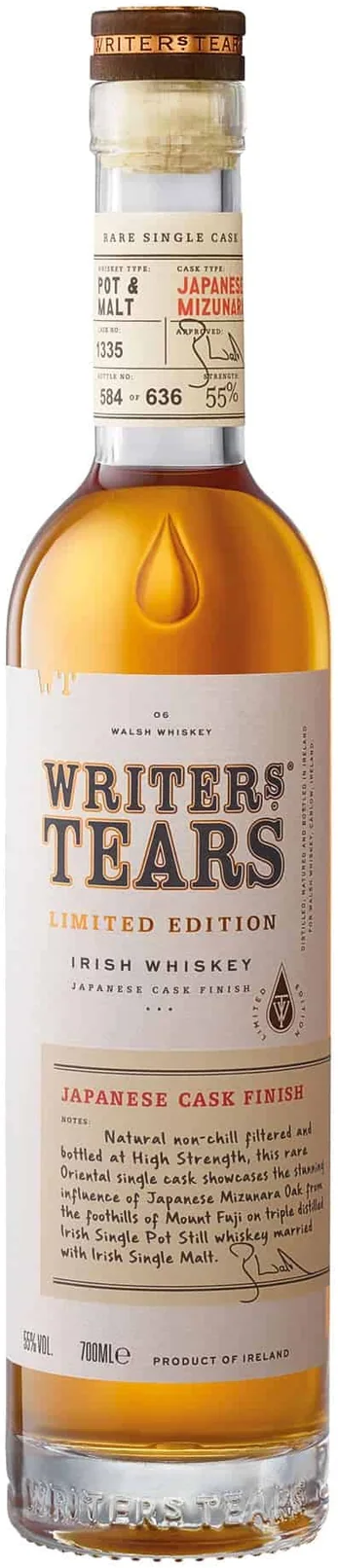 Writers Tears Mizunara Single Cask Single Pot Still Whiskey 700ml